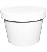 Disposable White Paper Soup Containers with Lids - Paper Ice Cream Cups - Disposable Dessert Bowls