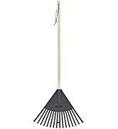 Superio Kids Rake with Hardwood Handle, Durable Plastic Head to Sweep Leaves in Lawn and Tidying ...