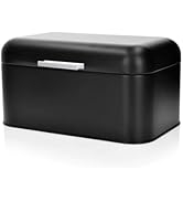 12-Inch x 8-Inch x 6-Inch Black Steel Breadbox