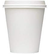 EcoQuality 10 oz White Hot Drink Paper Cups with White Dome Lids - 50 Count - Disposable Paper Cup