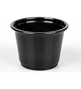 Daxwell Plastic Portion Cups, Polypropylene (PP), 1 oz, Black, E10004712 (Case of 2,500)