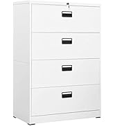 GOLINPEILO Metal 4-Drawer Filing Cabinet with Lock, Steel Lateral File Storage Cabinet for Legal/...