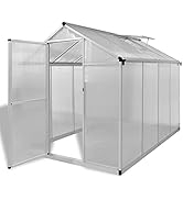 GOLINPEILO Walk-in Garden Greenhouse with Base Frame, 95.3" x 74.8" x 76.8" Outdoor Heavy Duty Gr...