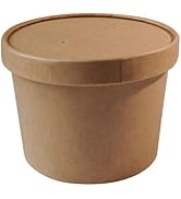 Disposable Kraft Paper Soup Containers with Lids - Paper Ice Cream Cups - Disposable Yogurt Bowl