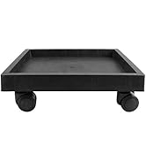 Cabilock Square Plant Stand Caddy Plant Saucer Tray with Wheels Flower Pot Tray Caster Wheels Black