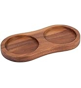 DeroTeno Salt and Pepper Mill Tray, Acacia Wood, Pepper Grinder Rest, Dining Table Protector, Inn...