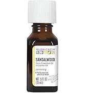 Aura Cacia Sandalwood Essential Oil in Jojoba Oil | GC/MS Tested for Purity | 15ml (0.5 fl. oz.)