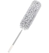 Microfiber Duster with Extension Pole 30 to 100'', Reusable,Extendable Duster with Stainless Stee...