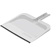 Superio Clip-On Dustpan with Rubber Lip - 10-inch Wide Durable Plastic Dust Pan with Comfort Grip...