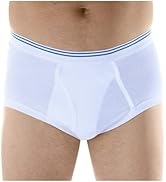 3-Pack Men's White Classic Regular Absorbency Washable Reusable Incontinence Briefs Medium (Waist...