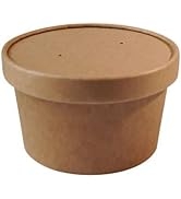 Disposable Kraft Paper Soup Containers with Lids - Paper Ice Cream Cups - Disposable Food Bowl