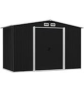 GOLINPEILO Large Outdoor Garden Shed with Sliding Doors and Vents Galvanized Steel Outdoor Tool S...