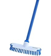 Superio Deck Scrub Brush with Long Handle 48 Inches, Heavy Duty Stiff Bristles Grout Scrubber wit...