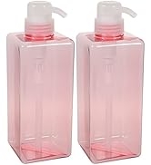 Cabilock 2PCS 650ML Four-Square Emulsion Bottle Body Wash Shampoo Pump Bottle Portable Refillable...