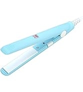 Mini Curling Iron, 2 in 1 Hair Straightener Ceramic Flat Iron Tourmaline Plate Hair Straightener ...