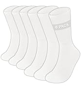 Wearever Women's 6 Pair Pack White Diabetic Loose Top Socks, (Sock Size 9-11) - Comfortable Socks...