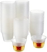 MATANA 100 Crystal Clear Plastic Jager Bomb Shot Glasses, Party Shot Cups - Sturdy, Disposable & ...