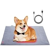 ROADDPMATE Pressure Activated Heated Pet Pad, 5V2A USB Electric Pad with Chew Resistant Cord, Adj...