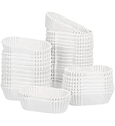 Cabilock Oval Cake Cups Disposable Baking Cups Cake Pan Wrap Paper Boat Shape Paper Liner Bread L...