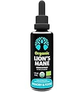 LOOV Organic Lion’s Mane Extract – 50 Servings – Dual Extract Tincture, Fruiting Bodies Only – No...