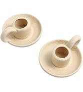 Cabilock 2pcs Ceramic Taper Candle Holder Handle Candle Holder Candlestick Holders Vintage Table ...