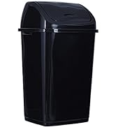 Superio Kitchen Trash Can 13 Gallon with Swing Lid, Plastic Tall Garbage Can Outdoor and Indoor, ...