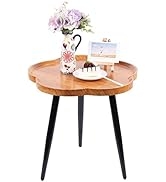 ZHANYUN Mid Century Modern Flower Shape Small End Table - Metal Side Table for Living Rooms & Sma...