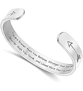 GFONDINGD Inspirational Bracelets for Women Girls Men Engraved Personalized Mantra Cuff Bangle Mo...