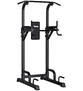 PASYOU Power Tower Pull Up Bar Stand 9 Levels Adjust Workout Dip Station for Home Gym Strength Tr...