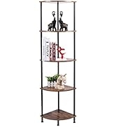 ZHANYUN 5 Tier Corner Shelves, Multipurpose Shelving, Corner Bookshelf Plant Stand, Corner Storag...