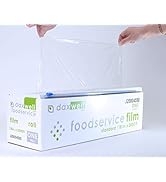 Daxwell Foodservice Film Roll, PVC, 18 Inches by 2000 Feet, Clear, with Slide Cutter & Serrated C...