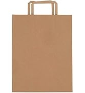 [50 Pack] Medium Kraft Brown Paper Bags with Paper Handles 10 x 5 x 13 inches - Gift Bags, Tote Bag