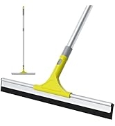 Jetshine Professional Floor Squeegee Heavy Duty Scrubber with Telescopic Pole, Long Handle Squeeg...