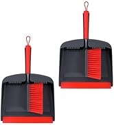 Tiumso Dust Pan and Brush Set, Small Broom and Dustpan Set, Hand Broom and Dustpan with Comfort G...