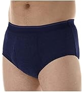 6-Pack Men's Maximum Absorbency Washable Reusable Bladder Control Briefs Navy 5X (Waist 54-56)