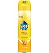 Pledge Expert Care Wood Polish Spray, Shines and Protects, Removes Fingerprints, Orange, 9.7 oz (...