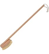 Redecker Bath and Foot brush with Extra-long Oiled Beechwood Handle, Stiff Tampico Fiber Bristles...