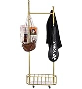 ZHANYUN Gold Metal Garment Rack, Clothes Racks on Wheels, Rolling Clothing Rack with A Hanging Ro...