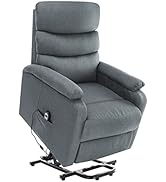 Fabric Stand-Up Massage Recliner with 6-Point Vibration Massage, Electric Lift Recliner Chair, Er...