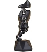 Thinker Statue Silence is Gold Abstract Art Figurine No Hear No See No Speak Modern Decorative Cr...