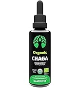 LOOV Organic Chaga Tincture – 50 Servings – Dual Extract, Fruiting Bodies Only – DNA & Immune Sup...