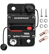 Nilight 150A Circuit Breaker Resettable 12-48V DC Manual Reset w/Copper Wire Lugs Surface Mount O...