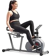 Sunny Health & Fitness Essential Recumbent Exercise Bike with Optional Enhanced Bluetooth and Sun...