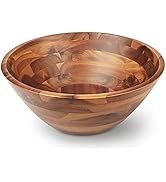 AIDEA Acacia Wood Serving Bowl for Fruits or Salads, 11" Diameter x 4.5" Height, Single Salad Bowl