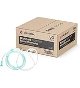 Dealmed Brand Adult Standard Nasal Cannula (Straight) with 7 ft (2.1m) Soft Green, Highly Visible...