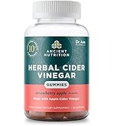 Herbal Apple Cider Vinegar Gummies with Superfood & Antioxidants by Ancient Nutrition, Strawberry...