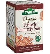 Tadin Organic Turmeric Immunity Now Herbal Tea, Caffeine Free, 20 Tea Bags Per Box, Pack of 6 Box...