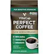 VitaCup Perfect Low Acid Coffee Ground, Organic & Fair Trade, Mycotoxin Free, Dark Roast Gua