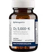 Metagenics Vitamin D3 5,000 IU with Vitamin K2 - Vitamin D Supplement for Healthy Bone Formation,...