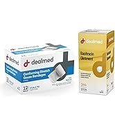 Dealmed Bacitracin Ointment and Stretch Gauze Bandage Bundle | Bacitracin Ointment Packets (144 p...